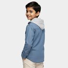 Boys Light Blue Hooded Casual Shirt, Light Blue, small image number null