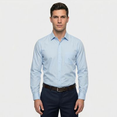 Men's Light Blue Regular Fit Formal Shirt