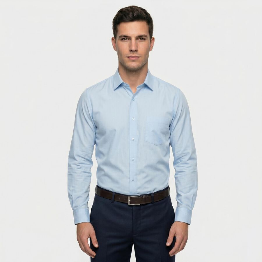 Men's Light Blue Regular Fit Formal Shirt, Light Blue, large