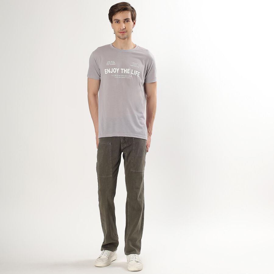 Men's Muted Olive Skinny Fit Utility Style Jeans, Olive, large image number null