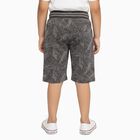 Boys' Muted Charcoal Grey Tropical Print Cotton Jamaican Shorts, गहरा ग्रे, small image number null