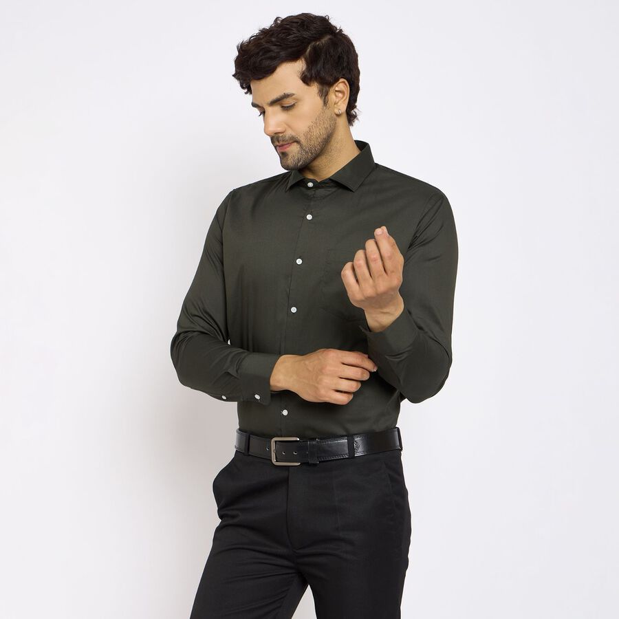 Men's Formal Shirt, गहरा हरा, large image number null