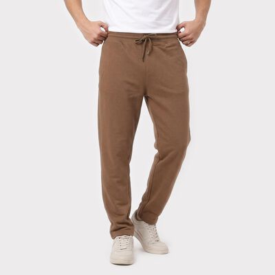 Men's Brown Slim Fit Drawstring Track Pants