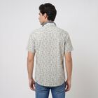 Men's Charcoal Cotton Floral Regular Fit Casual Shirt, चारकोल, small