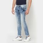 5 Pocket Skinny Fit Jeans, Dark Blue, small image number null