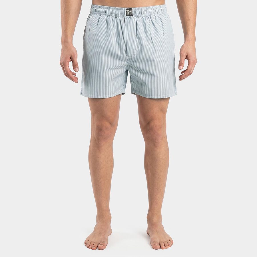 Men's Grey Classic Fit Boxers, हल्का ग्रे, large