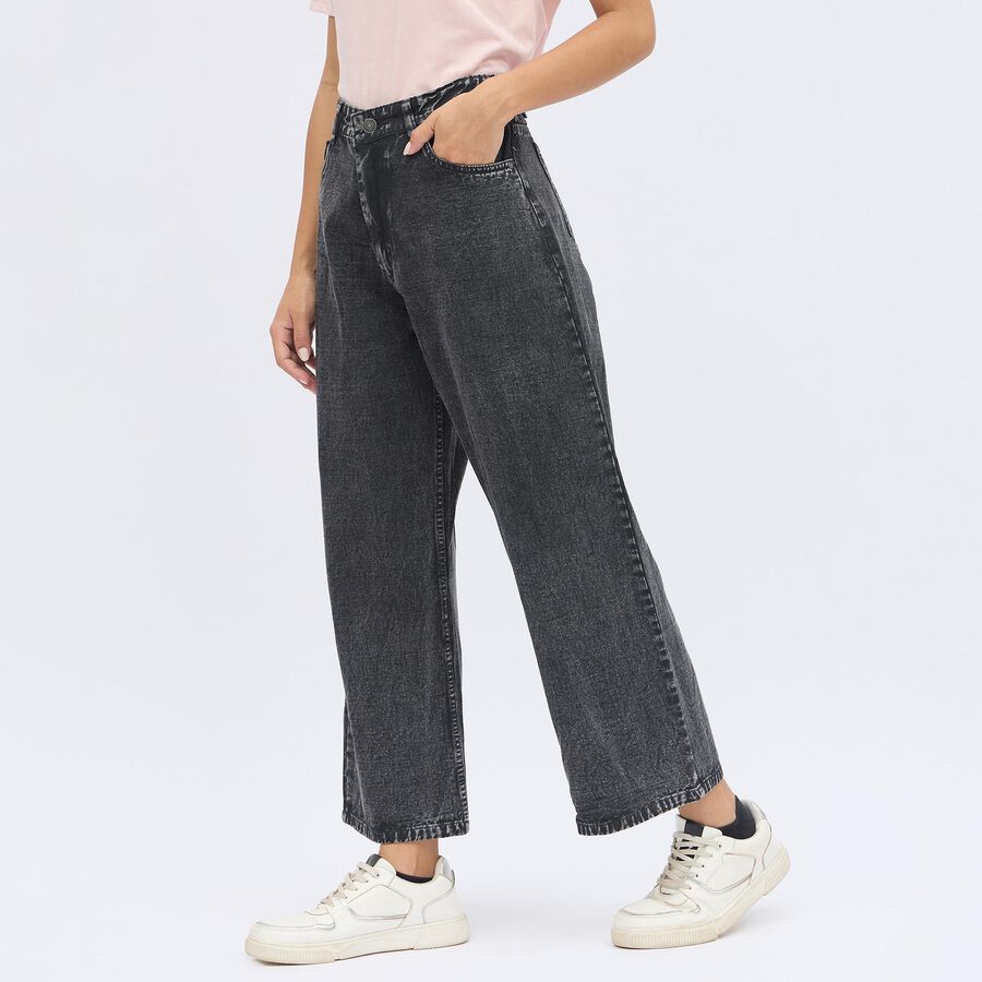 Women's Charcoal Black Regular Fit High-Rise Jeans, Dark Grey, large image number null