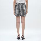 Women's Black and White Printed Relaxed Fit Pyjama Shorts, Black, small