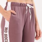 Women's Black Tapered Fit Track Pants, बैंगनी, small