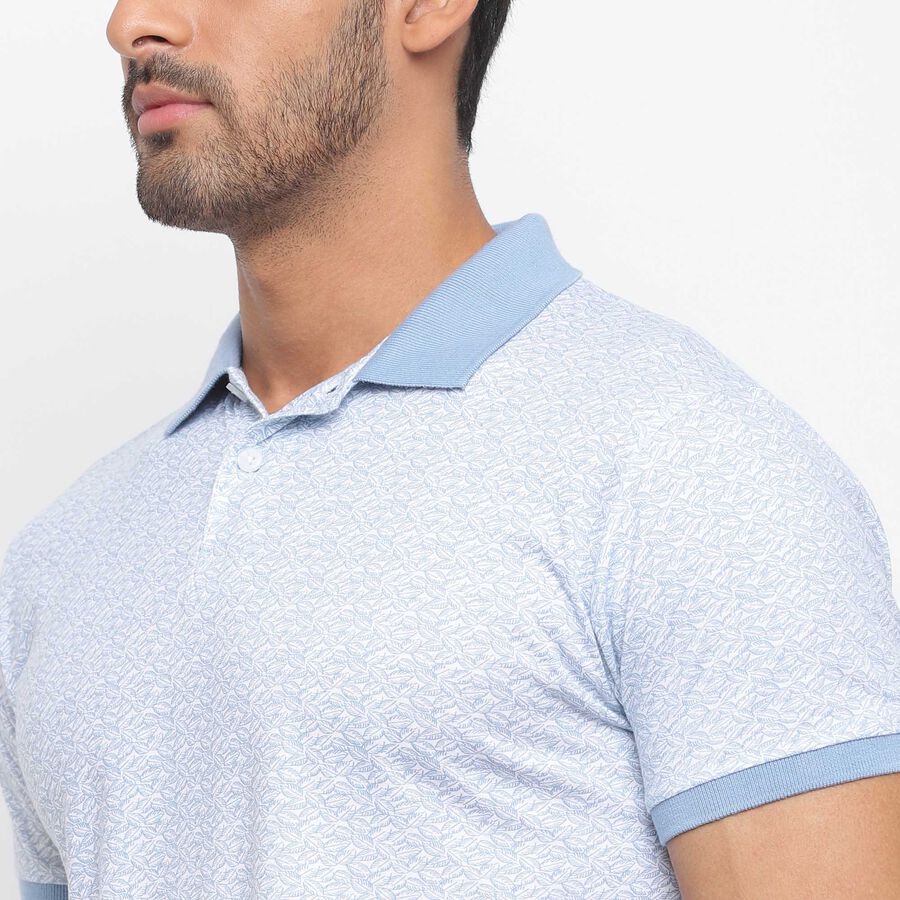 Printed Polo Shirt, Light Blue, large image number null