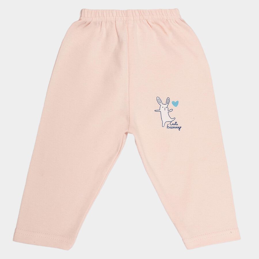 Infants Cotton Printed Pyjama, Peach, large image number null