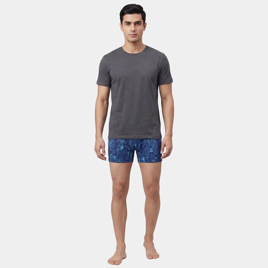 Men's Navy Blue Regular Fit Solid Trunks, नेवी ब्लू, large