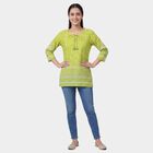 Women's Mint Green Notch Neck Floral Printed Kurti, हल्का हरा, small