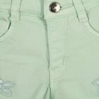 Girls' Light Green Regular Fit Casual Shorts, हल्का हरा, small
