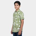 Boys Olive Green Cotton Regular Fit Casual Shirt, ओलिव, small
