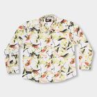 Boys Bright Tropical White Button Down Casual Shirt, Yellow, small image number null