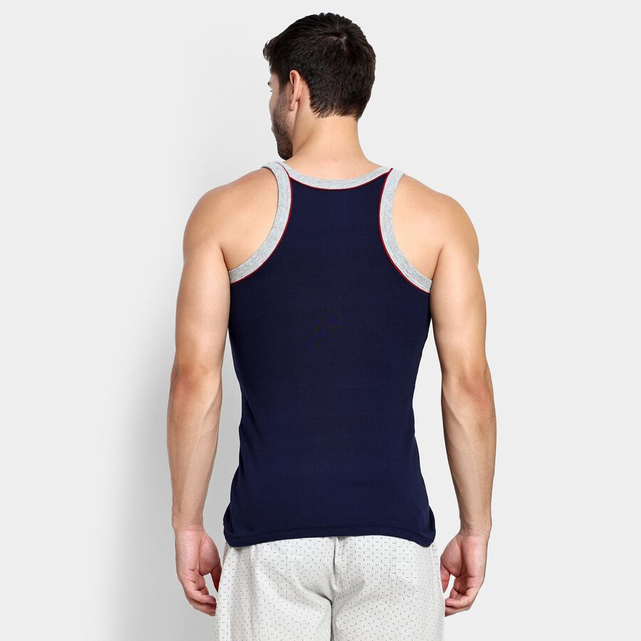 Men's 100% Cotton Gym T-Shirt , Navy Blue, large