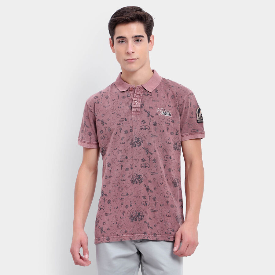 All Over Print Polo Shirt, Peach, large image number null