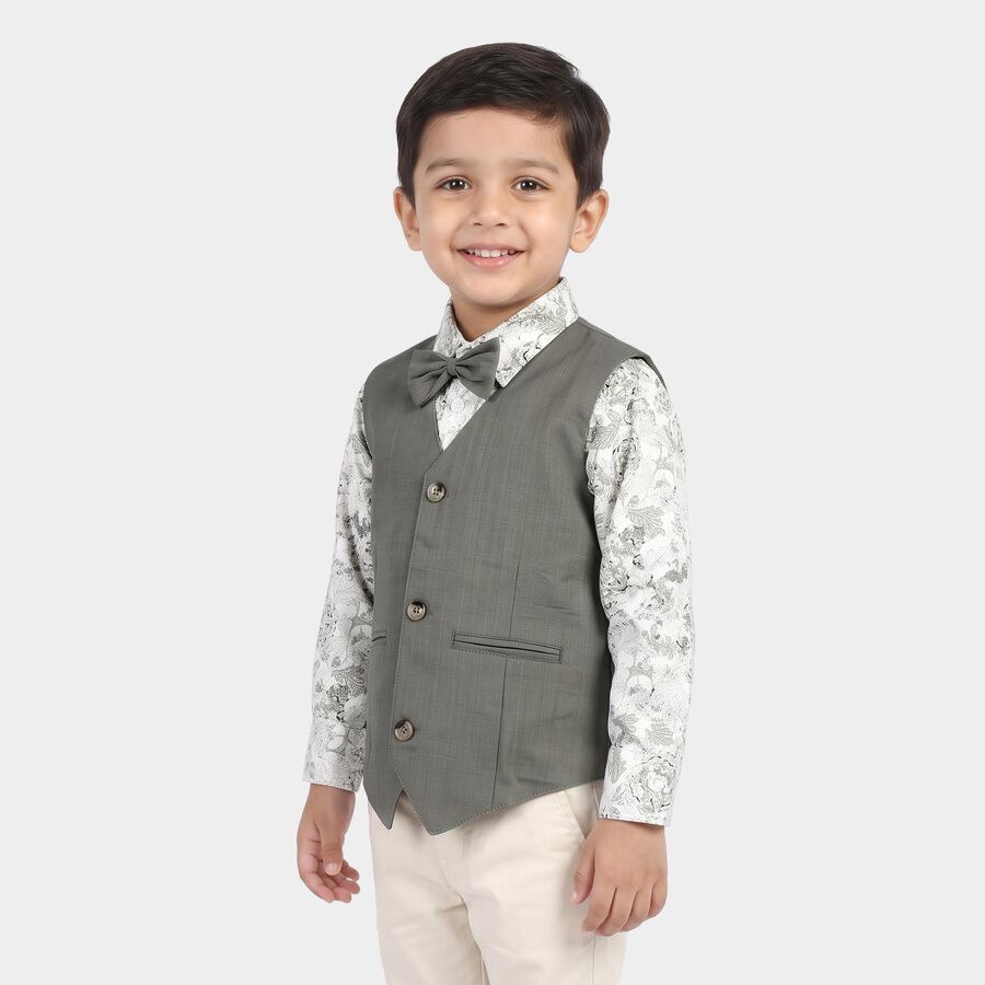 Boys Green Cotton Collar Shirt, Light Green, large