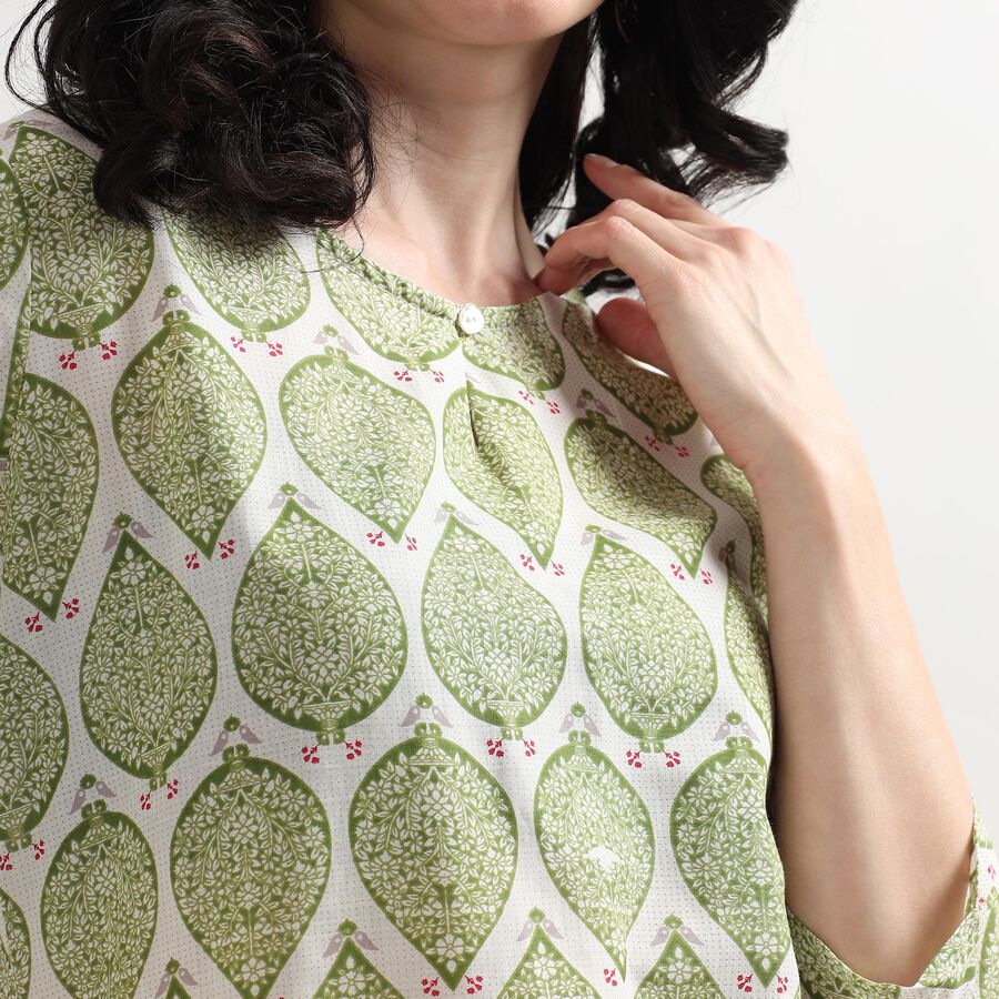 Ladies' 100% Cotton Kurta, Light Green, large image number null