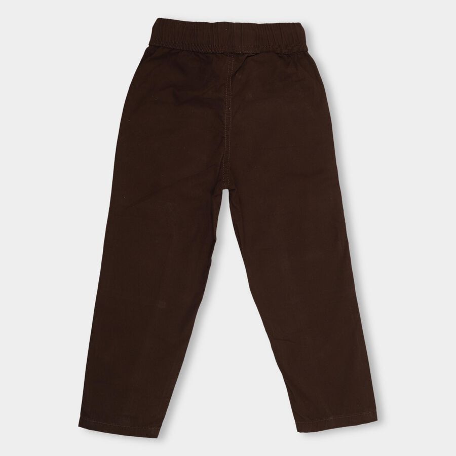 Boys' 100% Cotton Trousers, Brown, large image number null