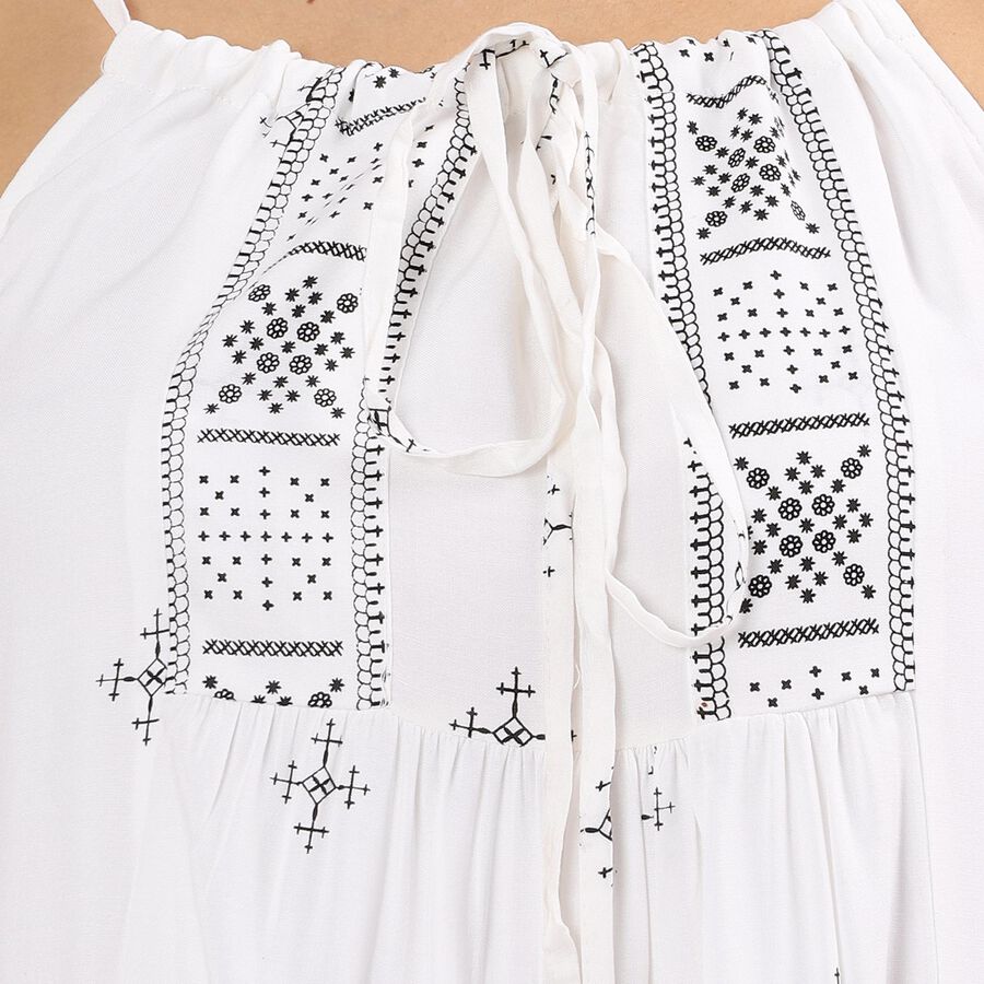 Women's Multicolor Empire Waist Sleeveless Dress, Off White, large image number null