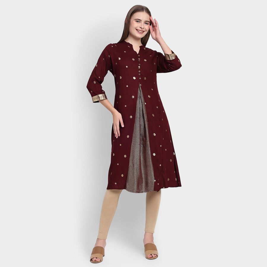 Ladies' Kurta, Wine, large image number null