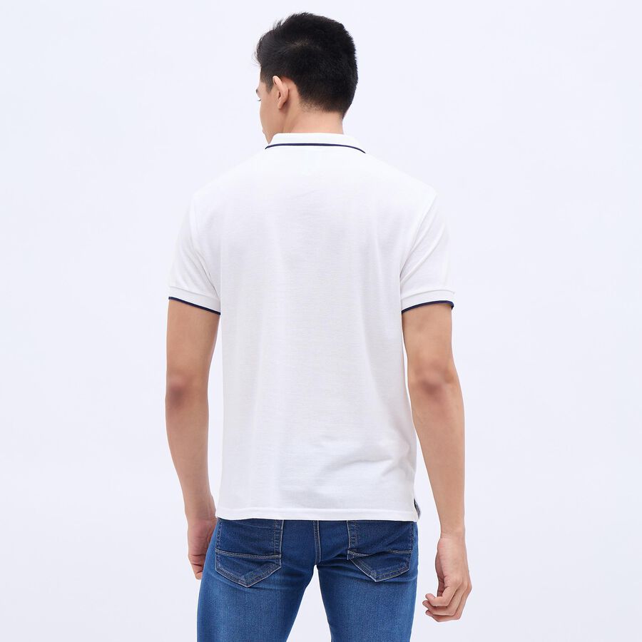 Men's Rich White Polo Neck T-Shirt, White, large image number null