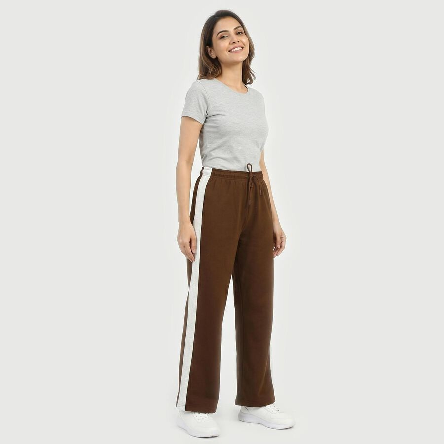 Women's Brown Regular Fit Solid Track Pants, Brown, large