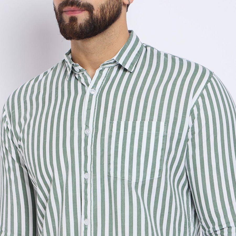 Men's 100% Cotton Casual Shirt , गहरा हरा, large