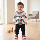 Infants' Charcoal 100% Cotton Round Neck Graphic Print Baba Suit, Charcoal, small