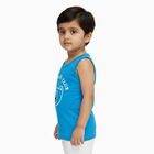 Infants Bright Blue Cotton Round Neck Casual Vest, मध्यम नीला, small image number null