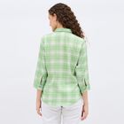 Women's Light Sage Green Checked Classic Shirt, Light Green, small image number null