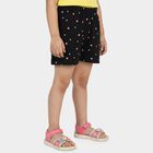 Girls Black Regular Fit Casual Shorts, काला, small