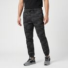 Men's Mid Blue Slim Fit Camouflage Jogger Trousers, मध्यम नीला, small