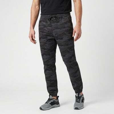 Men's Mid Blue Slim Fit Camouflage Jogger Trousers