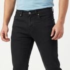 Men's Dark Grey Slim Fit Solid Jeans, गहरा ग्रे, small