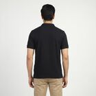Men's Navy Blue Polo Neck Casual T-Shirt, Navy Blue, small