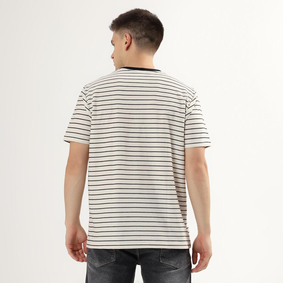 Men's Round Neck Half Sleeves T-Shirt, White, large image number null