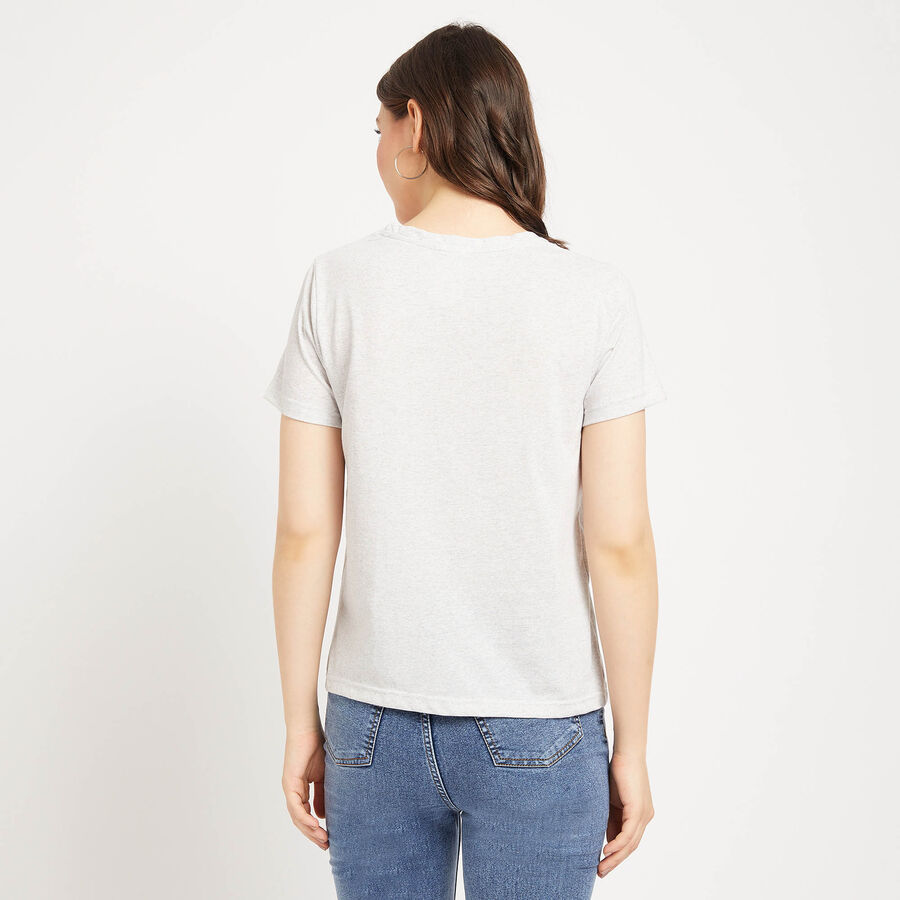 Round Neck T-Shirt, Ecru Melange, large image number null