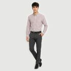 Men's Maroon Striped Regular Fit Formal Shirt, मरून, small