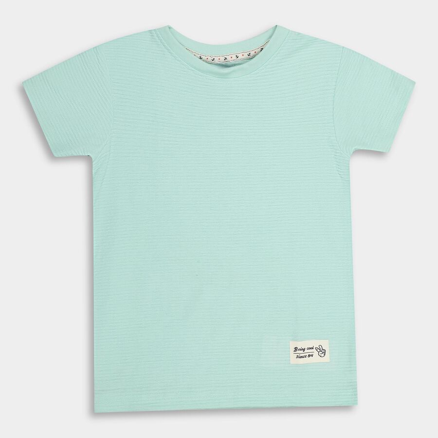 Boys' Half Sleeves T-Shirt , Aqua, large image number null