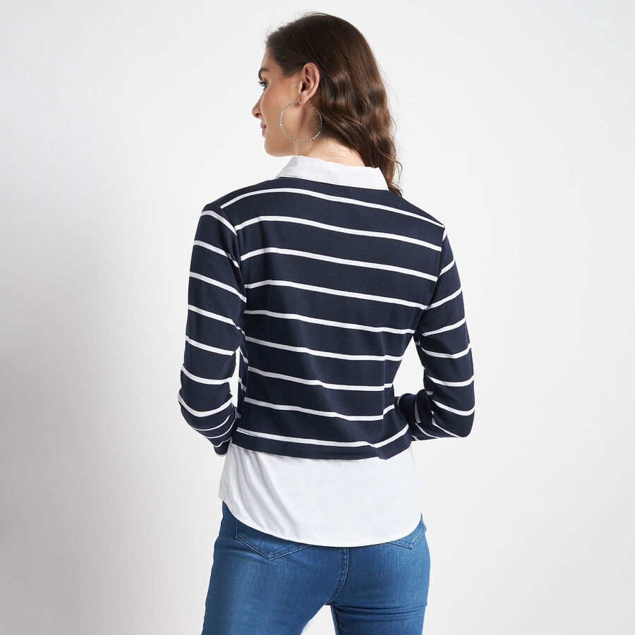 Stripes Shirt, Navy Blue, large image number null