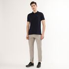 Men's Deep Midnight Navy Blue Polo Neck Casual T-Shirt, नेवी ब्लू, small