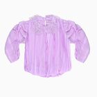 Girls Soft Lavender Peter Pan Collar Casual T-Shirt, Lilac, small image number null