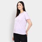 Ladies' Round Neck T-Shirt , लाइलेक, small