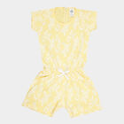 Girls Printed Short Sleeves Jumpsuit, Yellow, small image number null