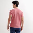 Men's Light Pink Round Neck Textured T-Shirt, Light Pink, small image number null
