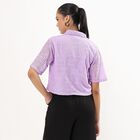 Women's Bright Lilac Blue Round Casual Shirt, Lilac, small image number null
