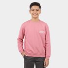 Boys' Pink Crew Neck Pullover Sweatshirt, गुलाबी, small